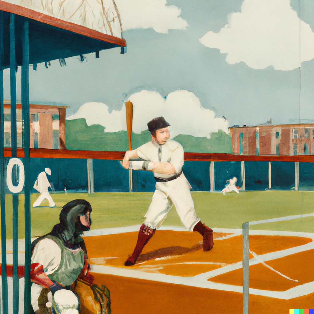 This is what Dall E thinks Babe Ruth at the Polo Grounds looked like'
